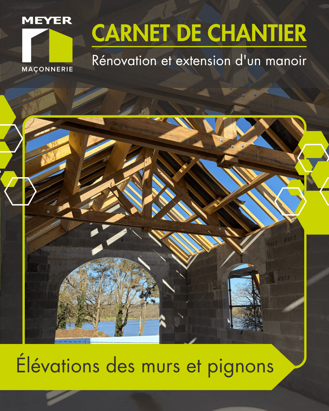 Rénovation et extension - Élévation des murs et pignons