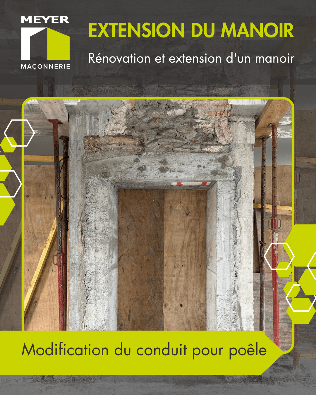Rénovation et extension - Modification du conduit pour poêle