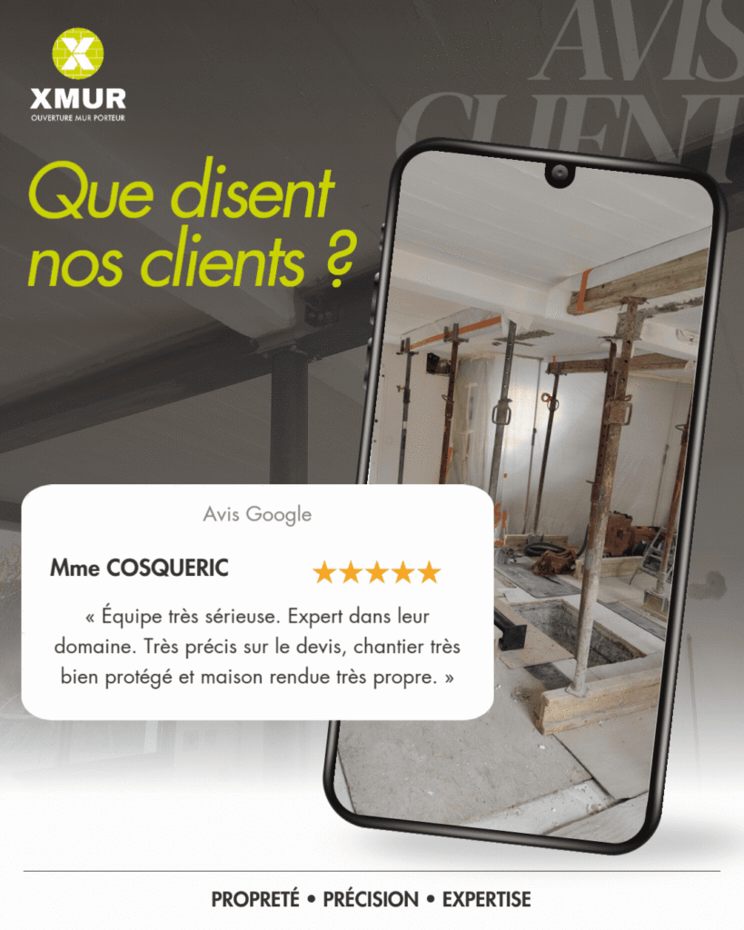Avis client de Mme Cosqueric sur la propreté et l'expertise de l'entreprise MEYER lors de son chantier de rénovation.