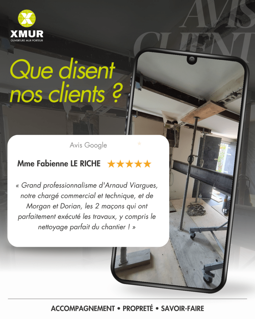 Avis client de Mme Le Riche sur les travaux de maçonnerie réalisés par l'entreprise MEYER.